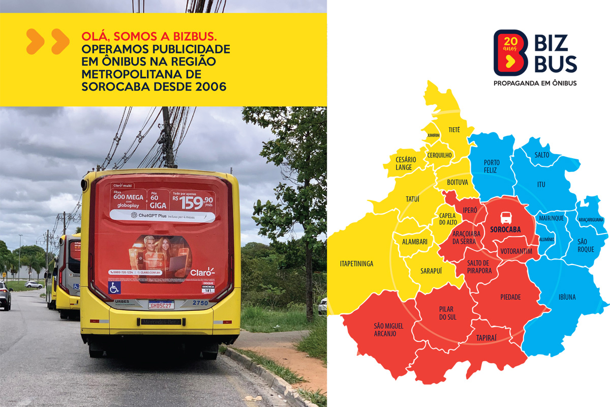 mapa de cobertura da região metropolitana de Sorocaba - 27 cidades
